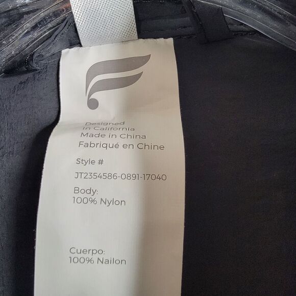 Fabletics Black Windbreaker Oversized Reflective Trim Puffer Size Medium - Picture 6 of 15